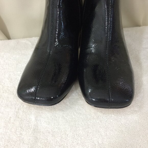 NEW Sam Edelman Boots Circus NY Heeled Black Full Zipper Faux Leather - Picture 2 of 8